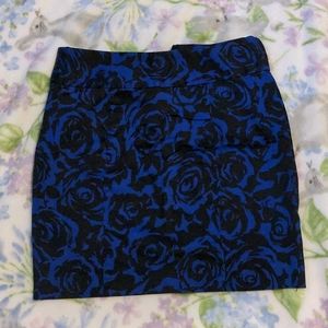 Navy blue with floral print